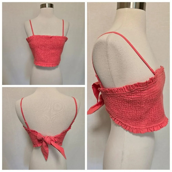 American Eagle Womens Crop Tank Tube Top Size Medium Tie Back - Picture 1 of 9